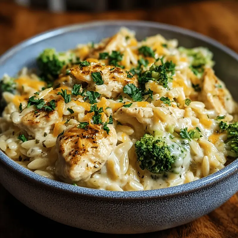 Cheesy Chicken Broccoli Orzo