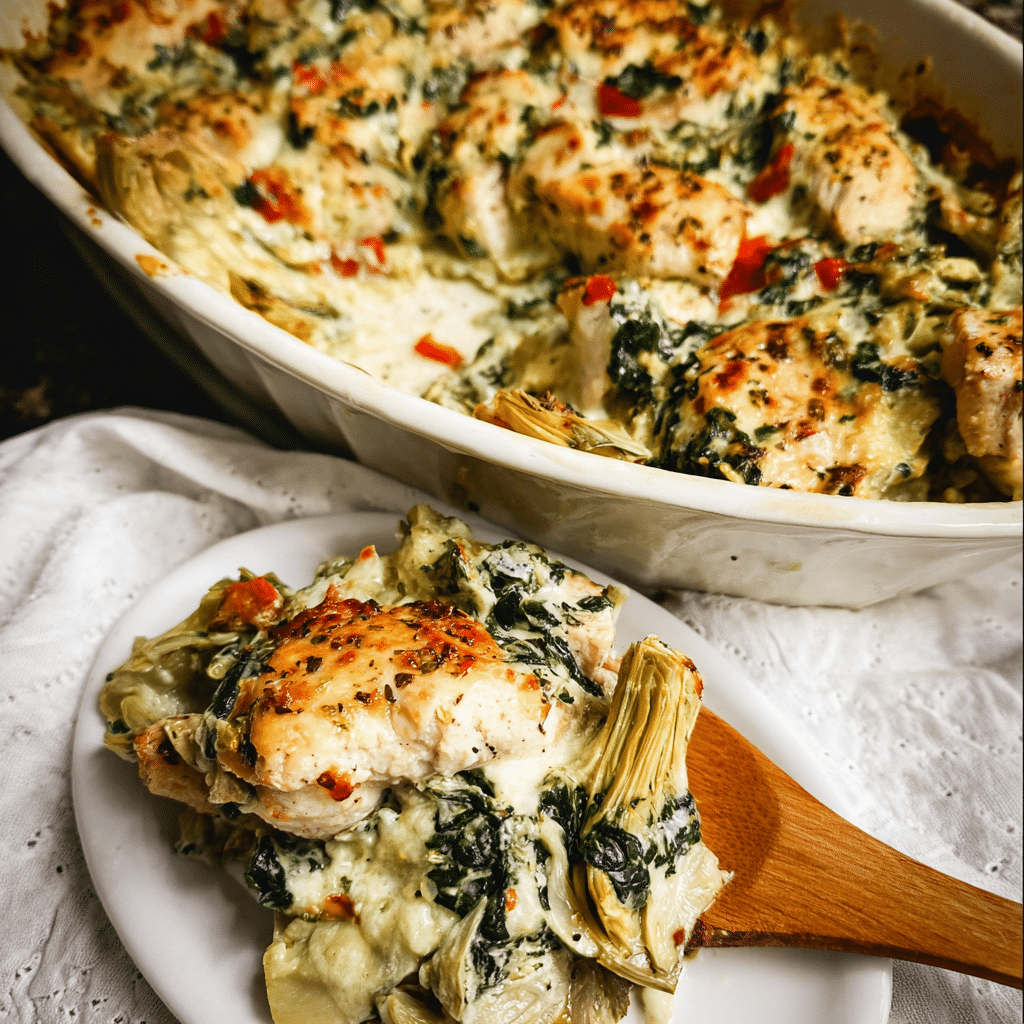 Spinach Artichoke Chicken Bake