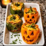 Jack O'Lantern Stuffed Peppers
