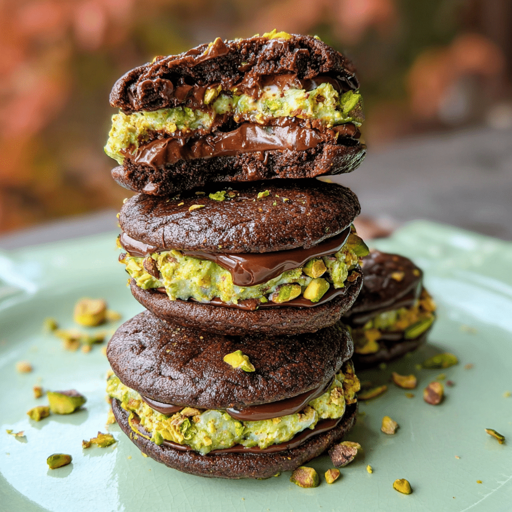 Chocolate-Pistachio Sandwich Cookies