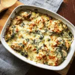 High-Protein Spinach Artichoke Chicken Casserole