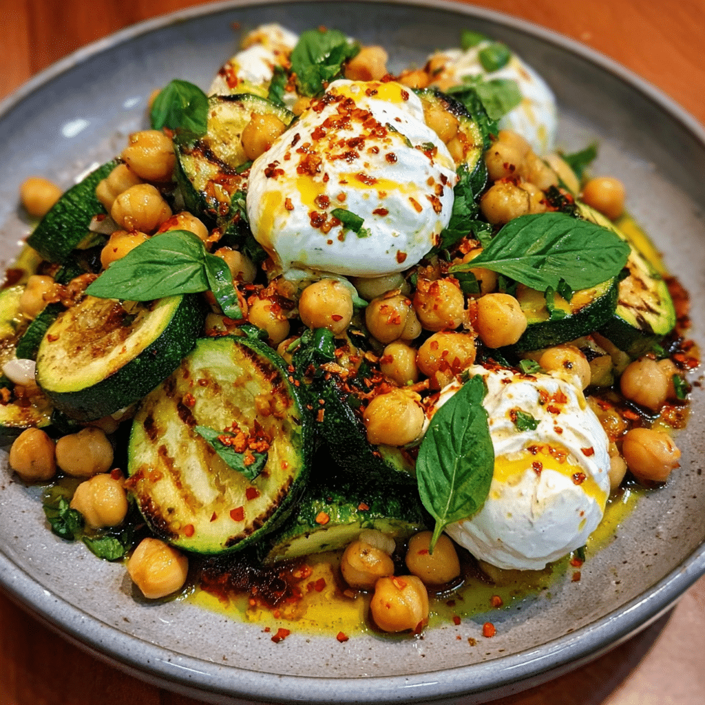Grilled Zucchini Chickpea Salad