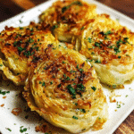 Savory Oven Roasted Garlic Cabbage Steaks