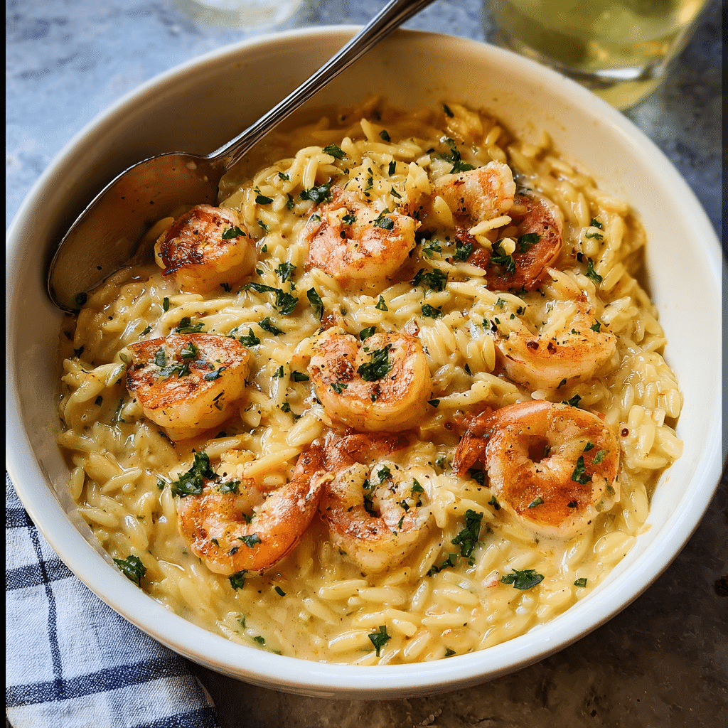 Creamy Shrimp Scampi With Orzo