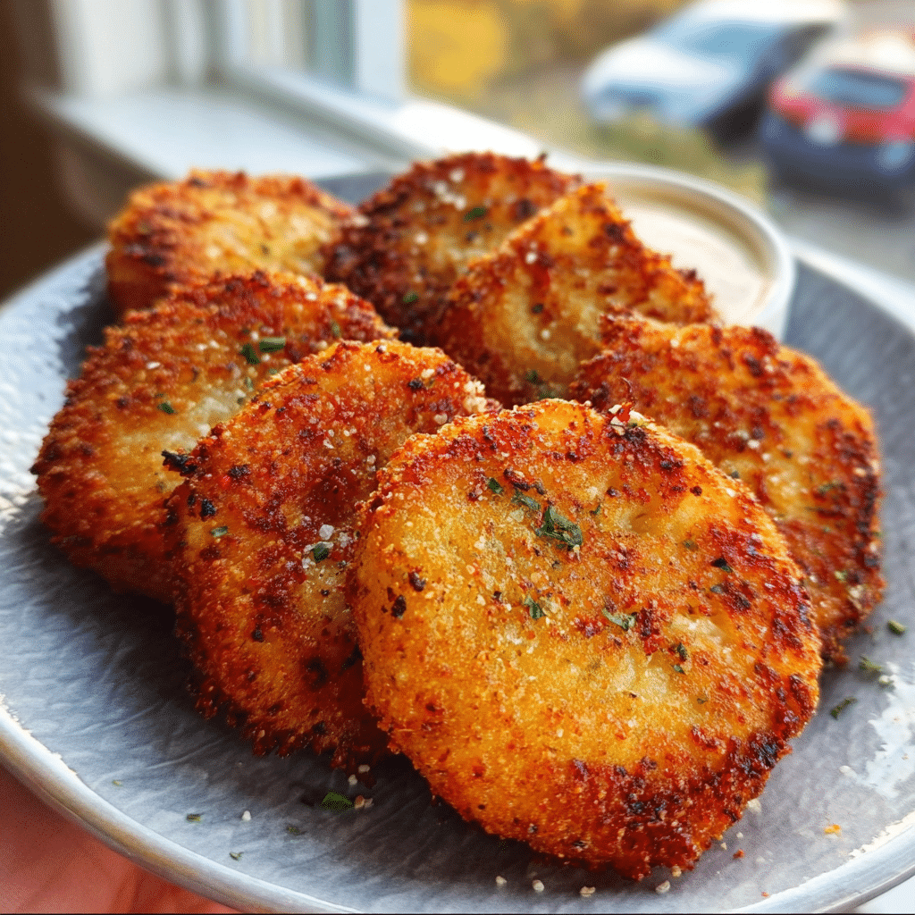 Cheesy Fried Grit Cakes