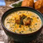 Hearty Cheddar Garlic Herb Potato Soup