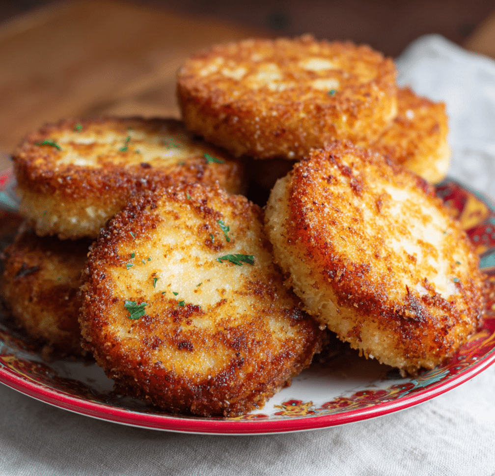 Cheesy Fried Grit Cakes