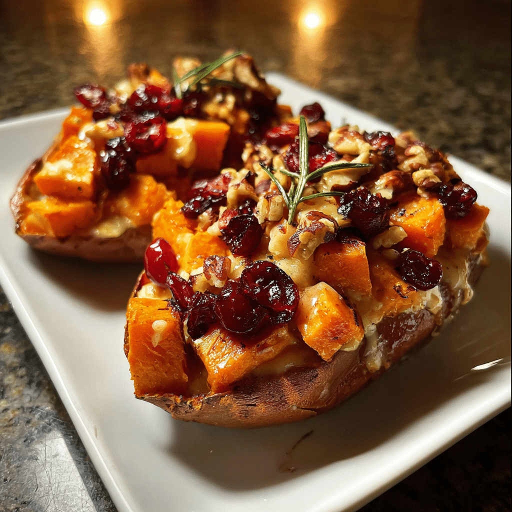 Cranberry Apple Twice-Baked Sweet Potatoes