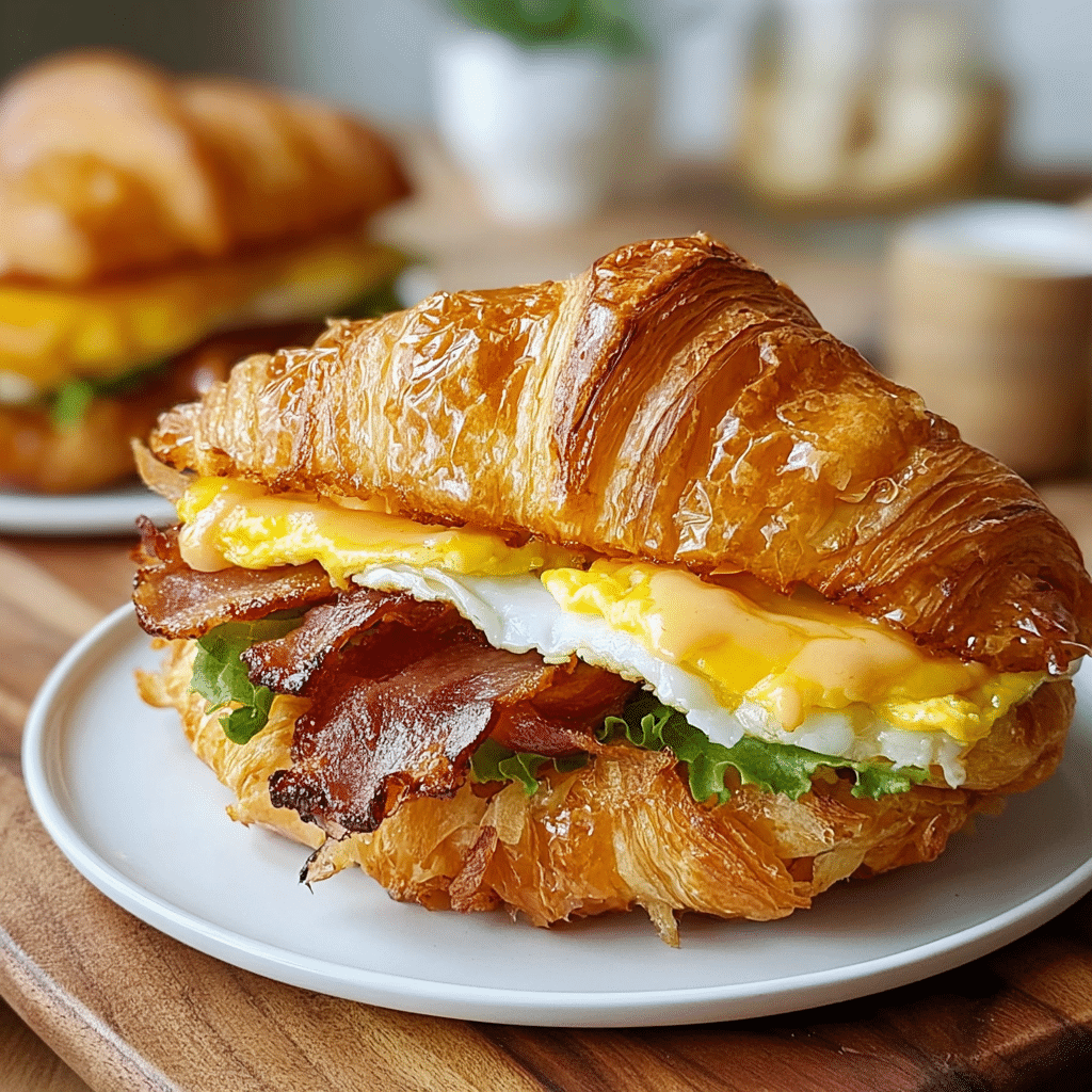 Maple Mustard Croissant Breakfast Sandwich