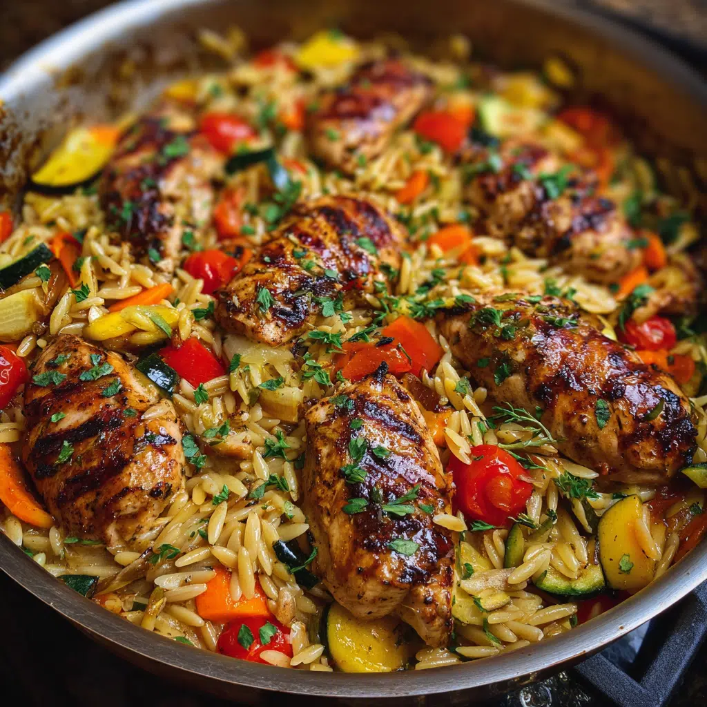 Easy One-Pan Balsamic Chicken Orzo with Vegetables