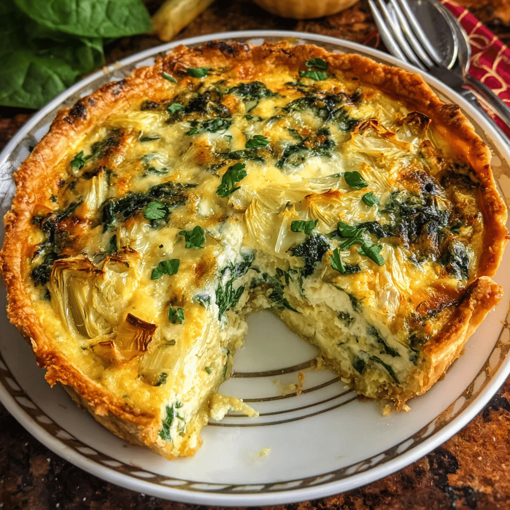 Artichoke Spinach Quiche