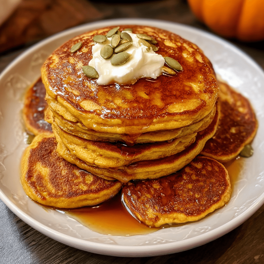 Pumpkin Greek Yogurt Pancakes