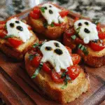 Caprese Crostini Ghosts