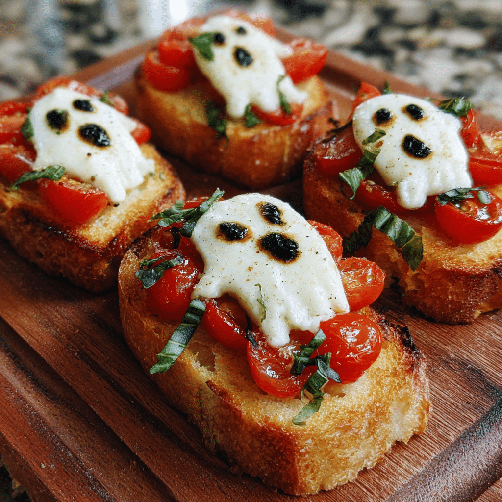 Caprese Crostini Ghosts