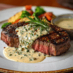 Steak Beef with Garlic Cream Sauce