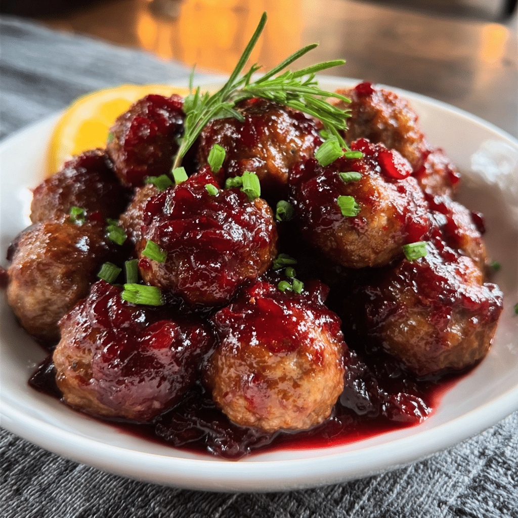 Easy Christmas Cranberry Meatballs