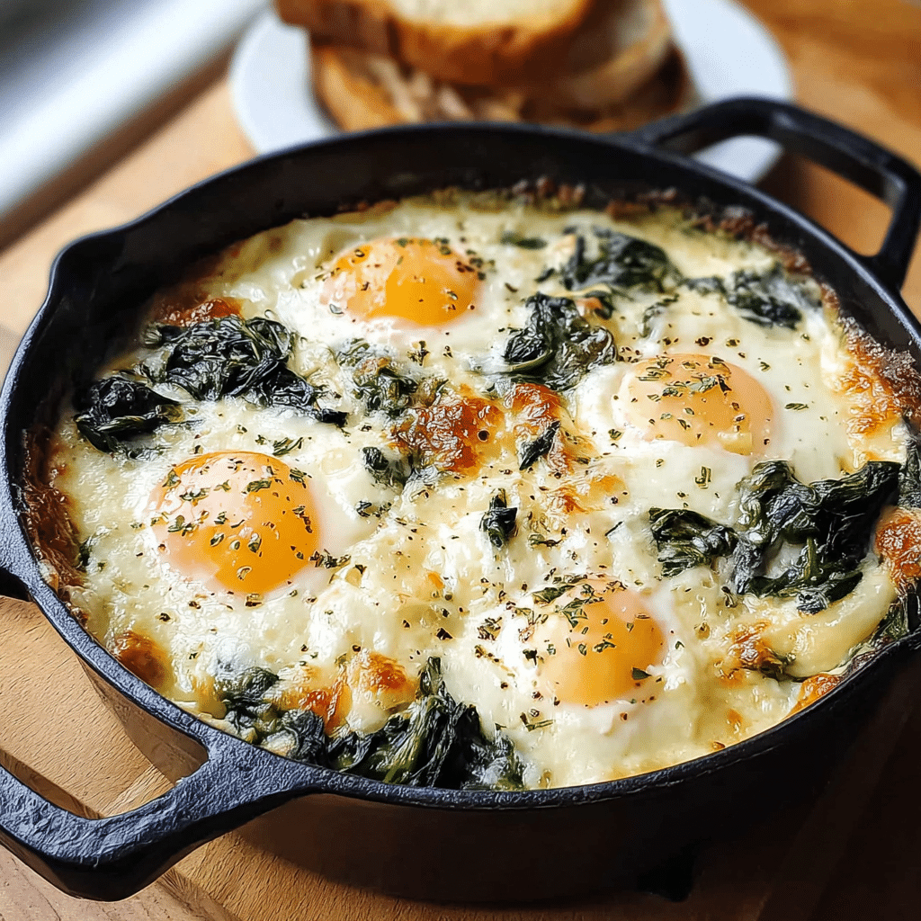 Savory Baked Eggs Florentine