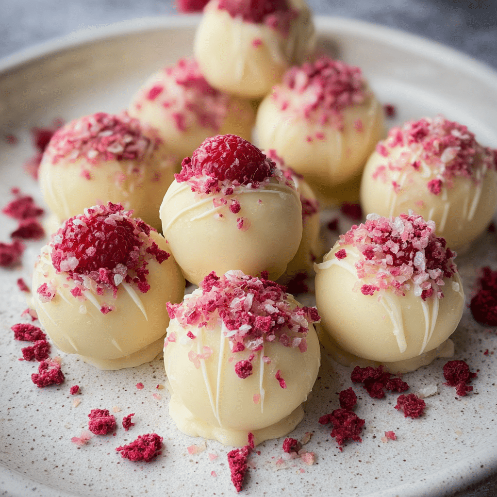 White Chocolate Raspberry Truffles