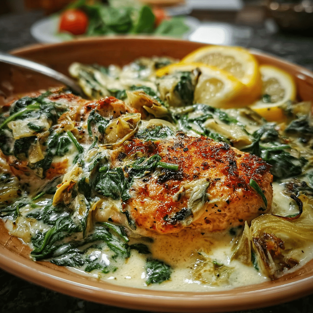 Healthy Spinach Artichoke Chicken