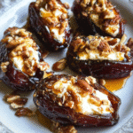 Mascarpone Stuffed Dates with Maple Drizzle