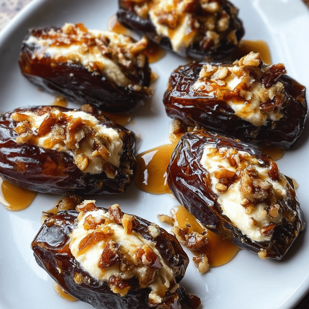 Mascarpone Stuffed Dates with Maple Drizzle