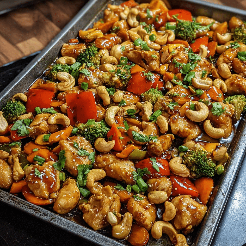 Sheet Pan Cashew Chicken