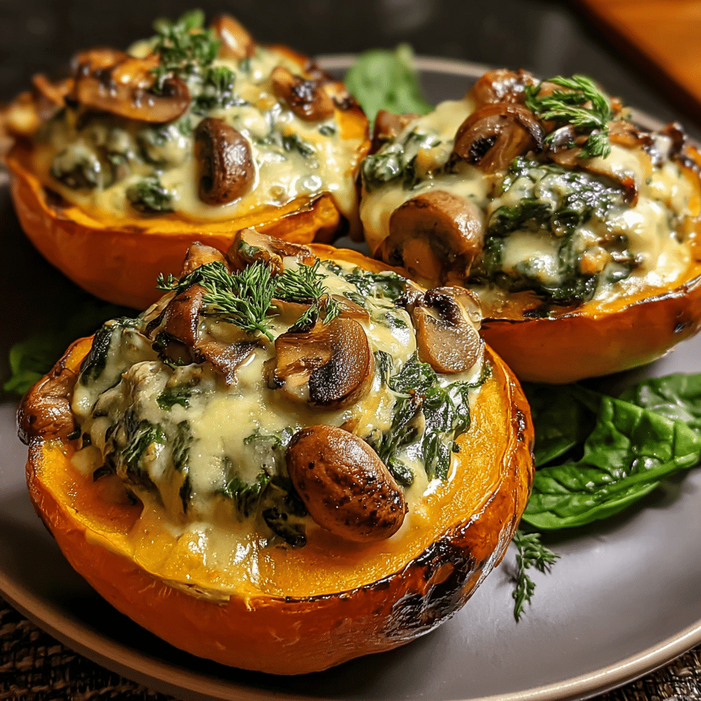 Cozy Up with Mushroom and Spinach Stuffed Pumpkin