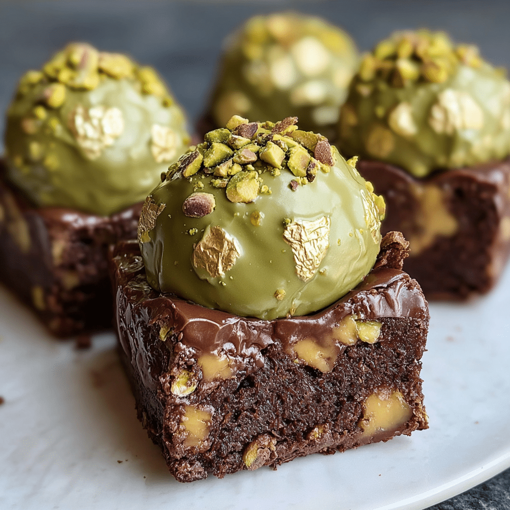Pistachio Ferrero Rocher Brownies
