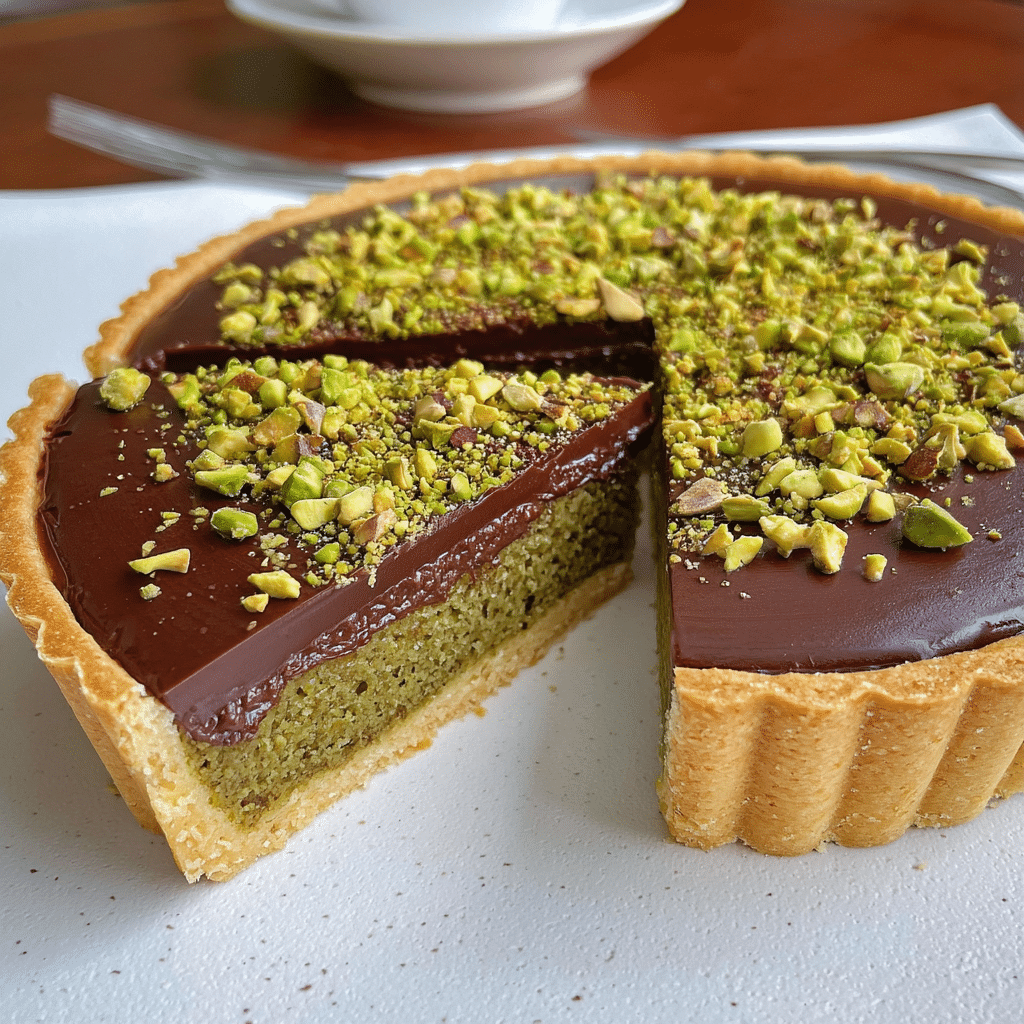 Dubai Chocolate Tart with Pistachio Kataifi Filling