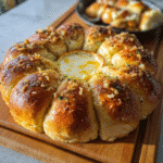 Garlic Bread Wreath with Baked Brie