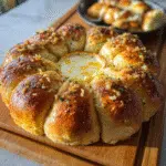 Garlic Bread Wreath with Baked Brie