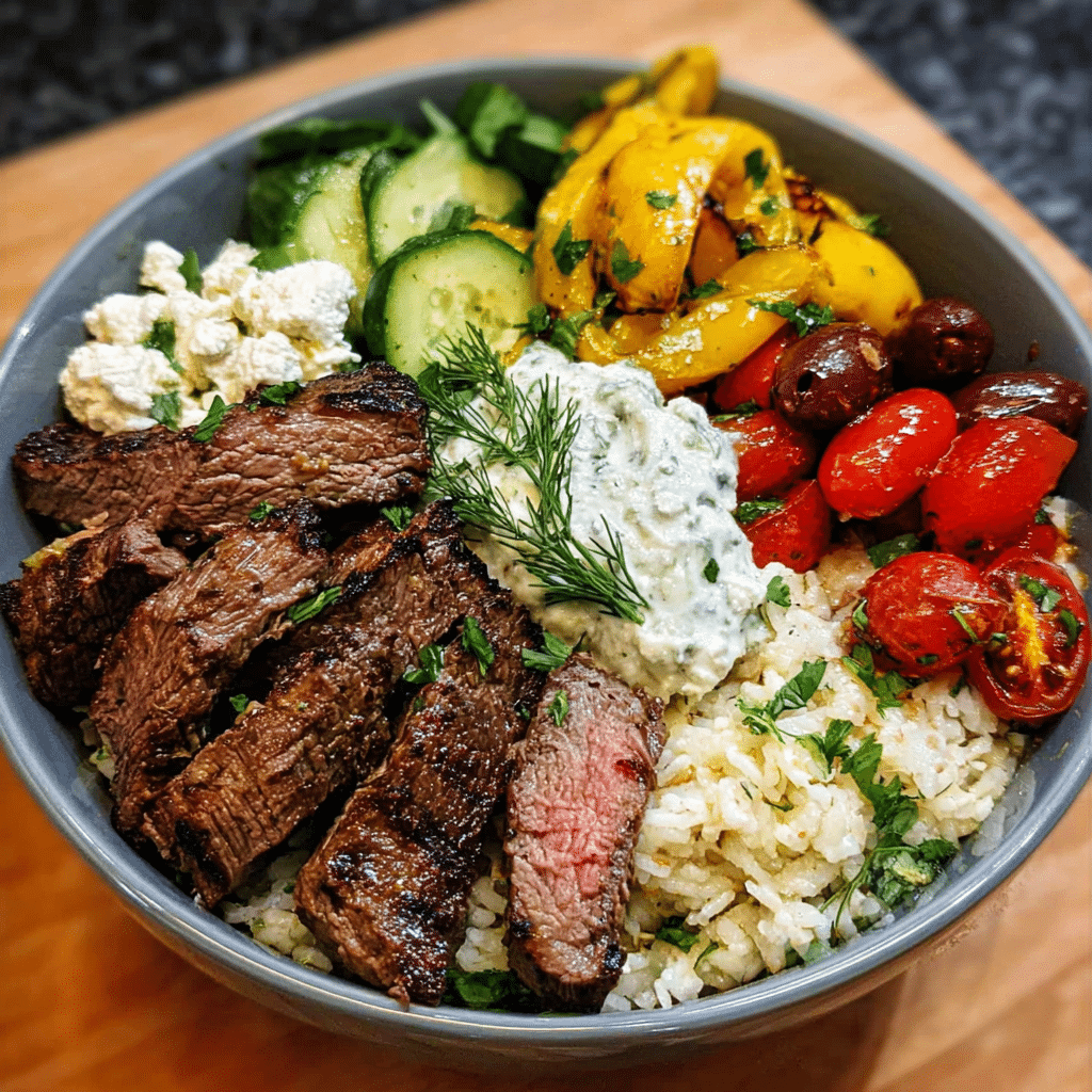Delicious Mediterranean Steak Bowl