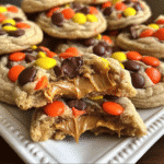 Mini Reese's Pieces Cookies Stuffed with Peanut Butter