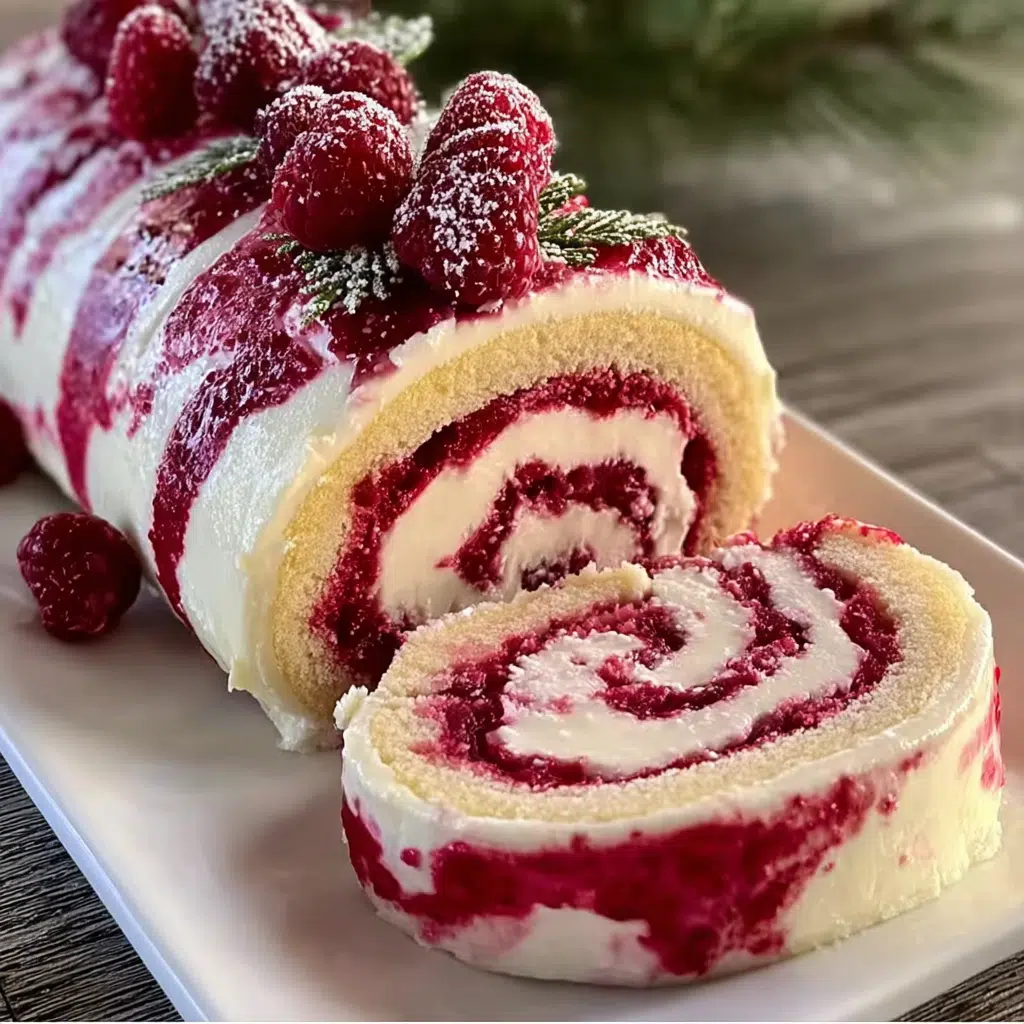 Raspberry Swirl Christmas Roll