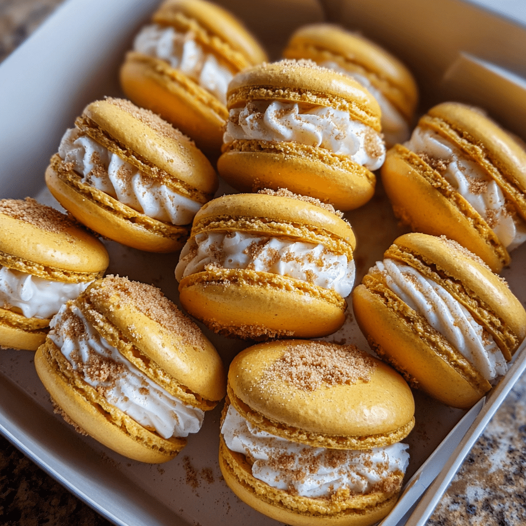 Pumpkin Cheesecake Macarons