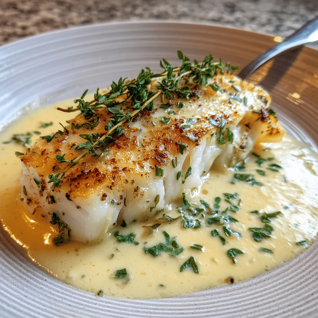 Baked Cod in Coconut Lemon Cream Sauce