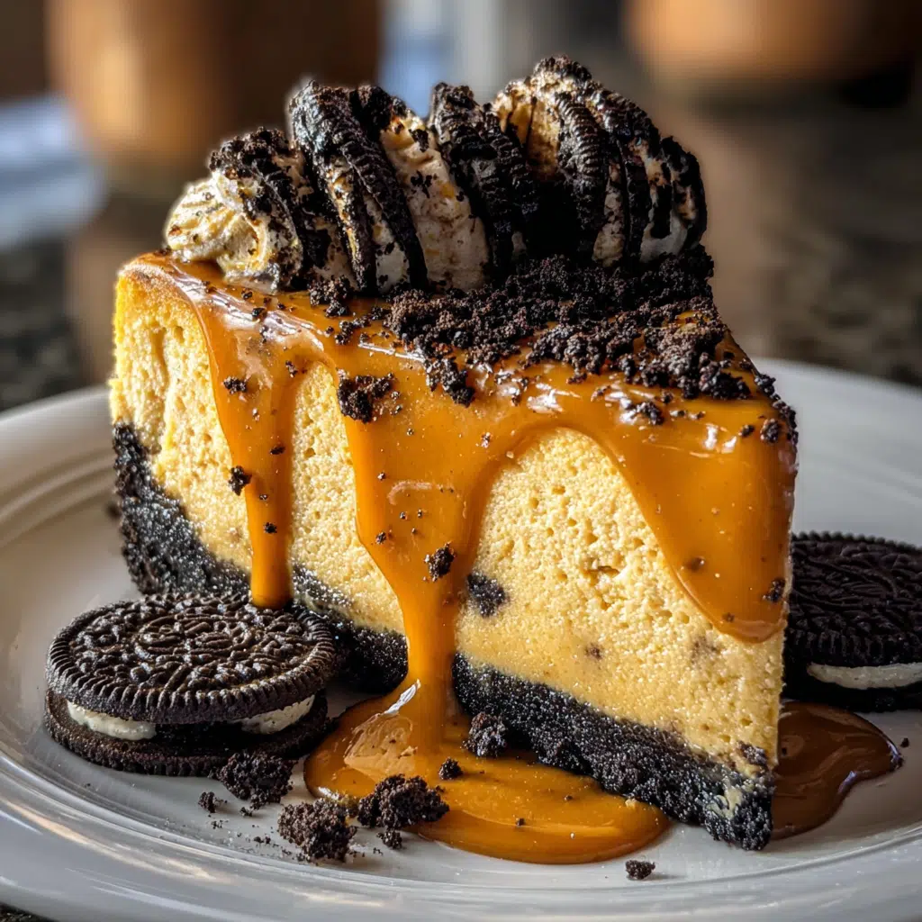 Pumpkin Butterscotch Cheesecake with Oreo Crust