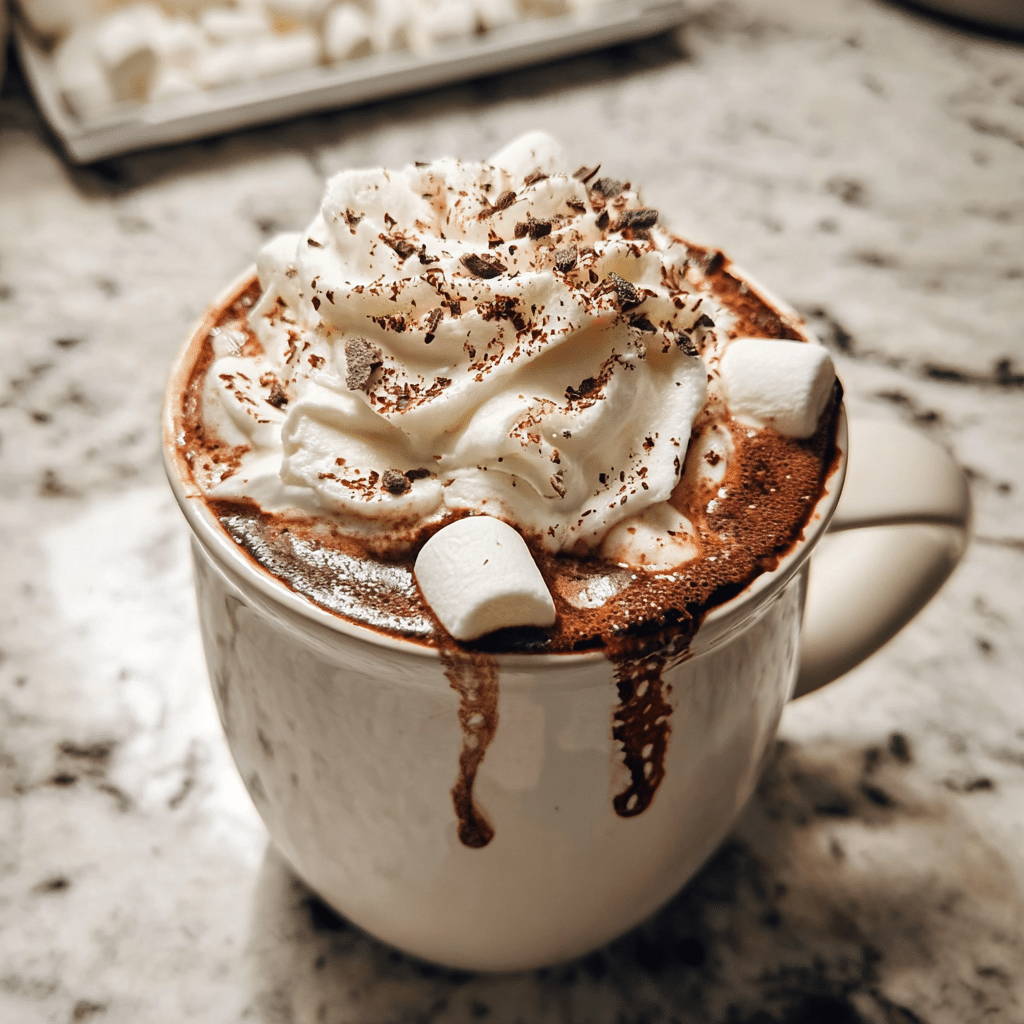The Best Hot Chocolate with Whipped Cream and Marshmallows
