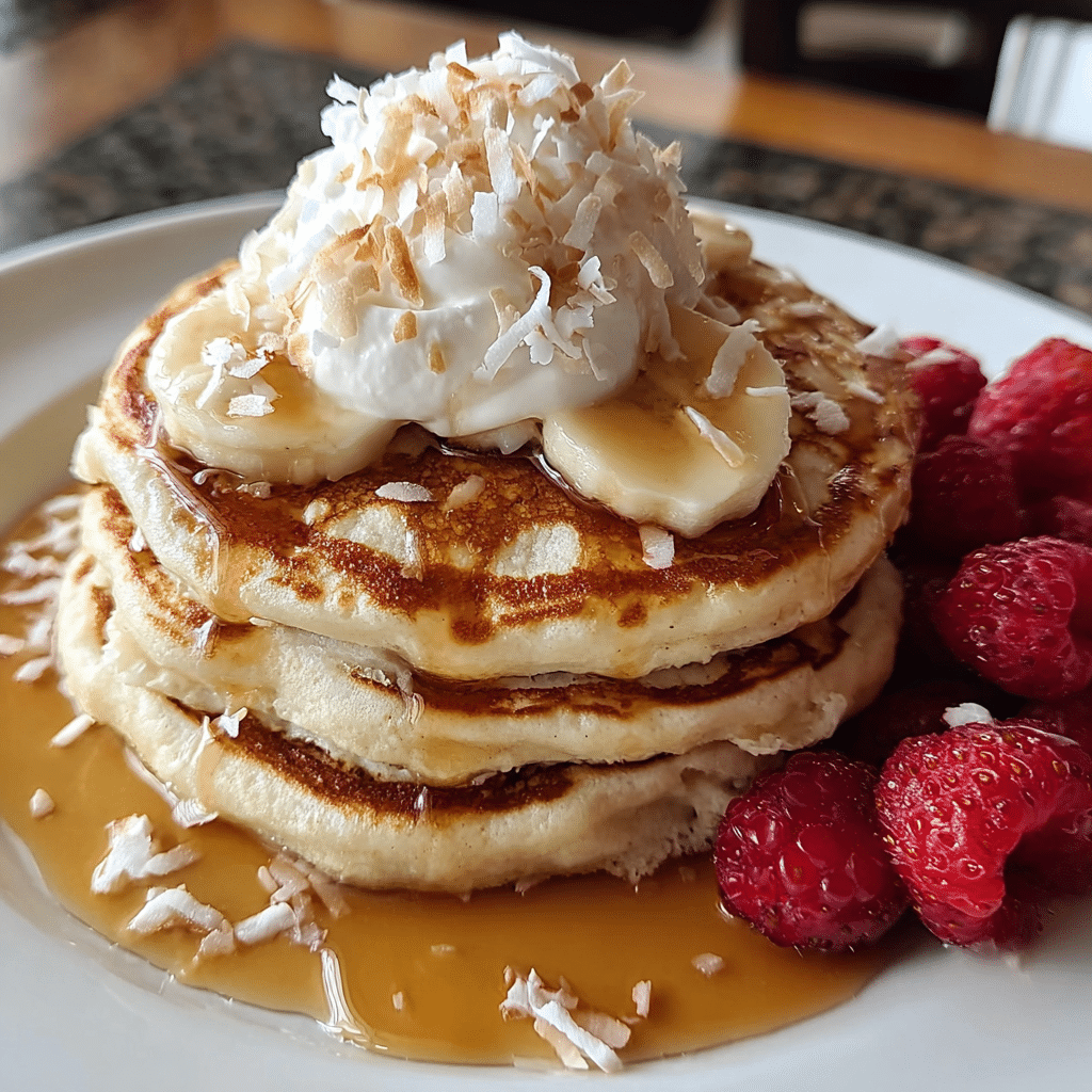 Sweet Coconut Cream Pancakes