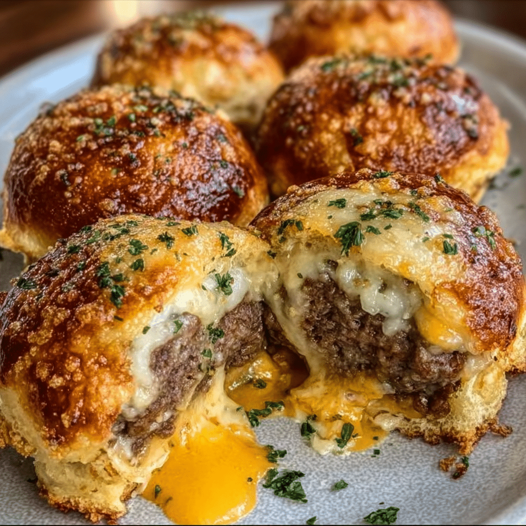 Garlic Parmesan Cheeseburger Bombs