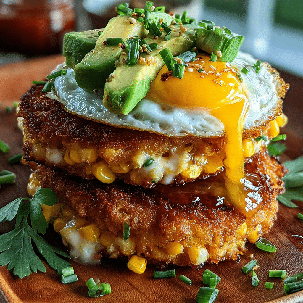 Corn Fritter Breakfast Sandwiches
