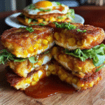 sweet corn fritter breakfast sandwiches