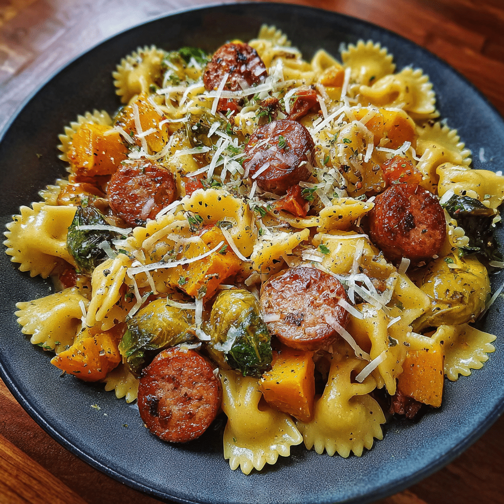 Delicious Autumn Sausage Pasta Squash