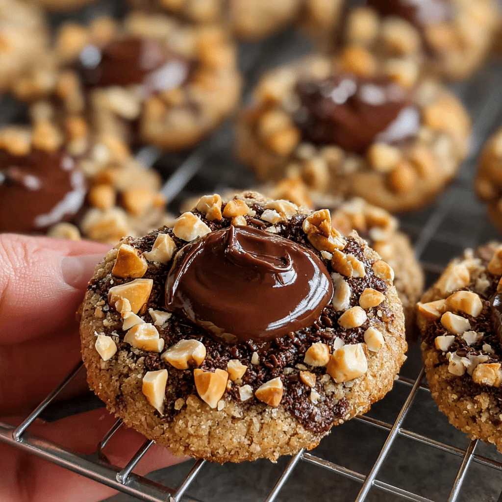 Chocolate Hazelnut Thumbprint Cookies