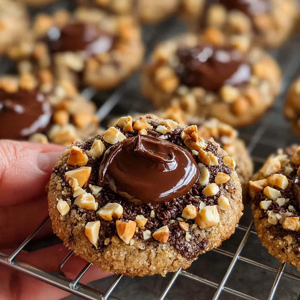 Chocolate Hazelnut Thumbprint Cookies