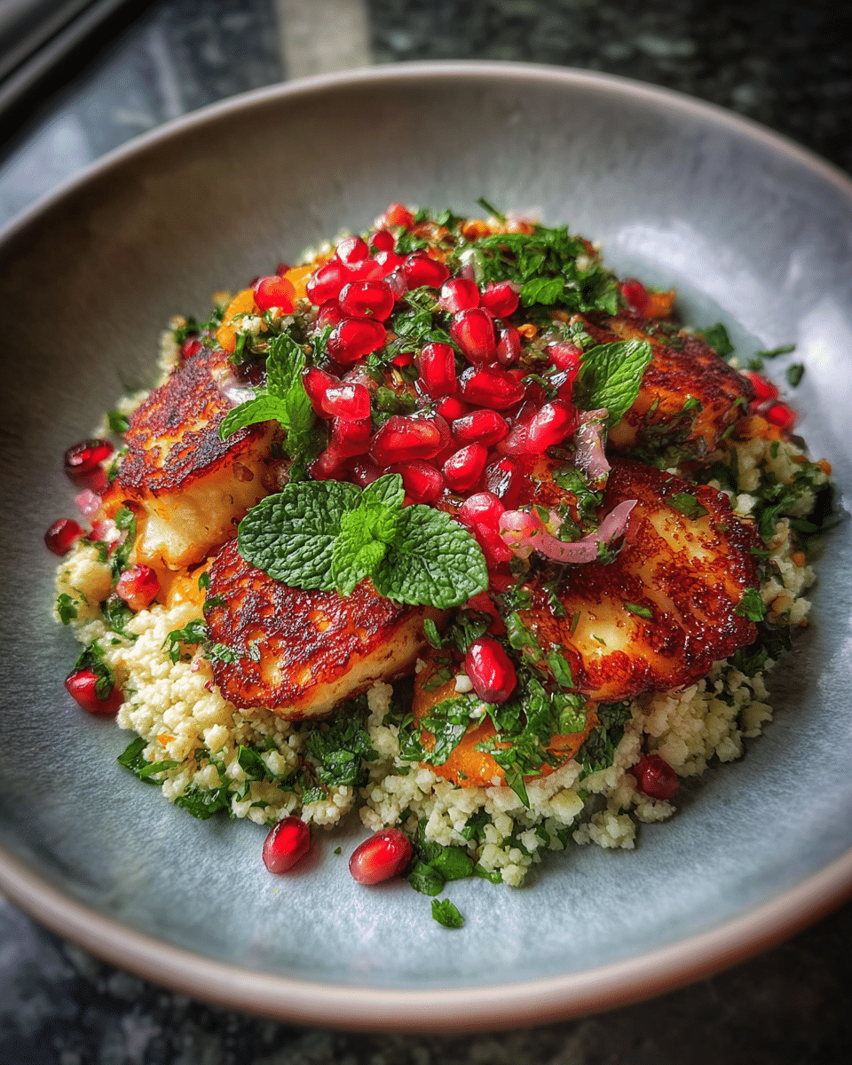 Halloumi Pomegranate Couscous: A Fresh Mediterranean Feast