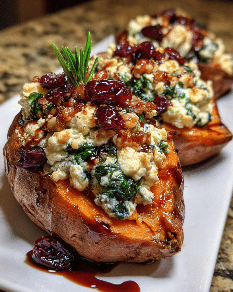 Creamy Ricotta Stuffed Sweet Potatoes: Balsamic Twist