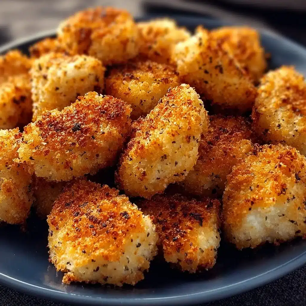 Air fryer ranch crusted chicken bites served on a plate