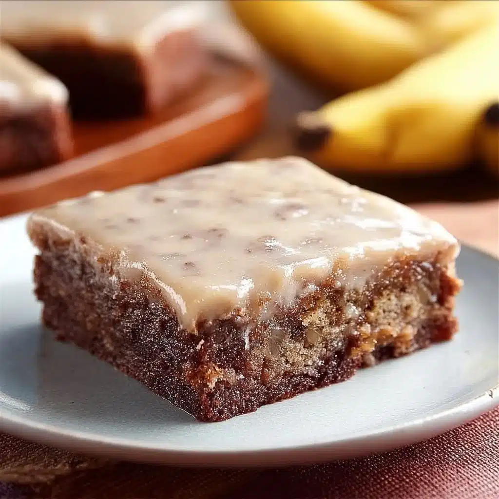 Delicious banana bread brownies on a plate