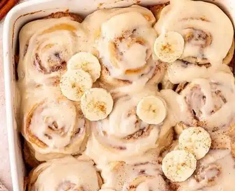 Banana Bread Cinnamon Rolls With Cream Cheese Frosting